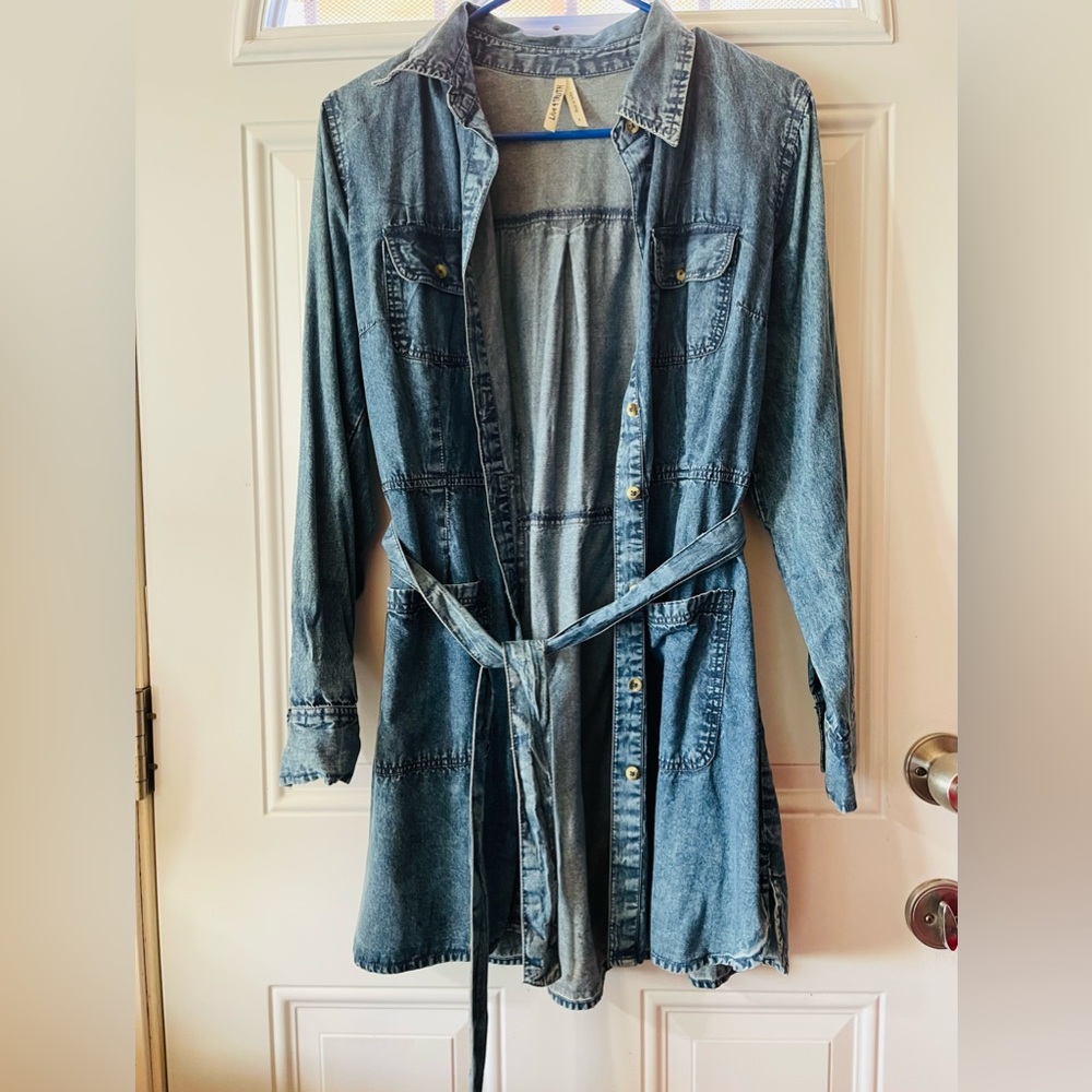 Live 4 Truth Blue Denim Belted Jacket